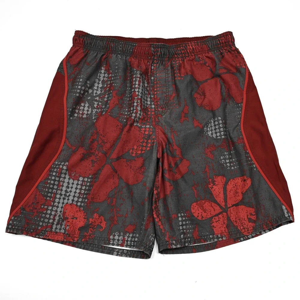 Nike Floral Beach Shorts Large/XL Embroidered Logo Y2K‎ Swim Retro Mesh Lined